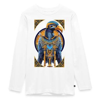 Egyptian Horus - Teenager Premium Organic Long Sleeve Shirt - white - Front - AI Model Kid Female (0cm)