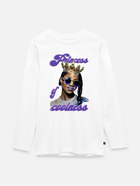 Princess of coolness Frau - Teenager Premium Bio Langarmshirt - Weiß