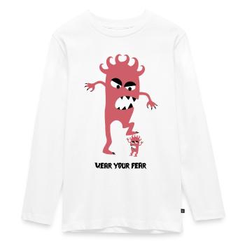 Angst vor Gewitter? - Sturm & Kataklysmus - Teenager Premium Bio Langarmshirt - Weiß - Vorne - AI Model Kid Female (0cm)