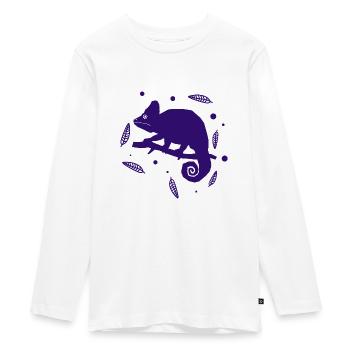 Gecko - Amphibie Tier - Teenager Premium Bio Langarmshirt - Weiß - Vorne - AI Model Kid Female (0cm)
