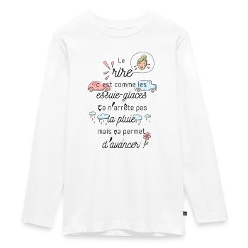 Le rire c'est comme les essuie-glaces - T-shirt manches longues Premium Ado - blanc - Devant - AI Model Kid Female (0cm)