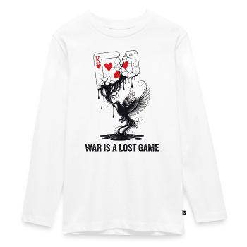 War Is A Lost Game Anti-War Statement - Teenager Premium Organic Long Sleeve Shirt - white - Front - AI Model Kid Female (0cm)