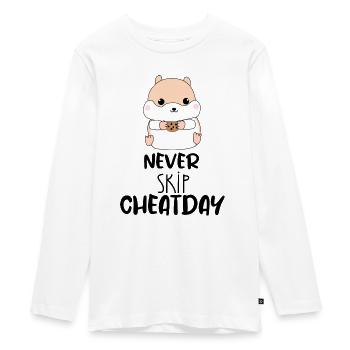 Hamster Never Skip Cheatday - Teenager Premium Bio Langarmshirt - Weiß - Vorne - AI Model Kid Female (0cm)