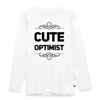 Cute Optimist - Teenager Premium Organic Long Sleeve Shirt - white - Front - AI Model Kid Female (0cm)