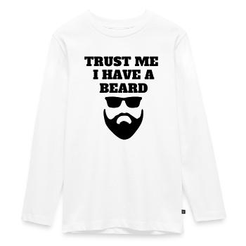 trust me i have a beard - Teenager Premium Organic Long Sleeve Shirt - white - Front - AI Model Kid Female (0cm)