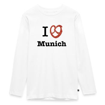 I Pretzel Munich - Teenager Premium Bio Langarmshirt - Weiß - Vorne - AI Model Kid Female (0cm)