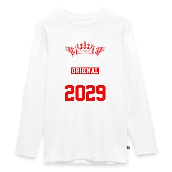 2029 limited edition - Teenager Premium Organic Long Sleeve Shirt - white - Front - AI Model Kid Female (0cm)