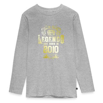 2010 Legends Birthday - Teenager Premium Organic Long Sleeve Shirt - heather grey - Front