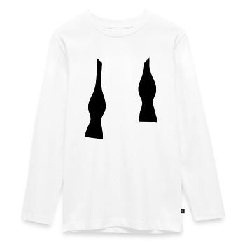 Bow Tie Un-done - Teenager Premium Organic Long Sleeve Shirt - white - Front - AI Model Kid Female (0cm)