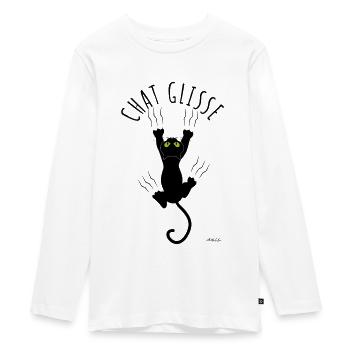 Chat Slips - Teenager Premium Organic Long Sleeve Shirt - white - Front - AI Model Kid Female (0cm)