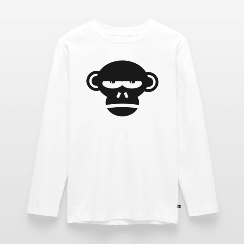 Grumpy Monkey Face Affe Geschenk Geschenkidee Teenager Premium Bio Langarmshirt