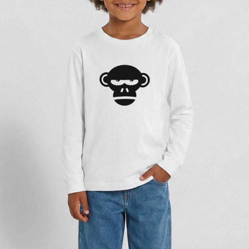 Grumpy Monkey Face Affe Geschenk Geschenkidee Teenager Premium Bio Langarmshirt