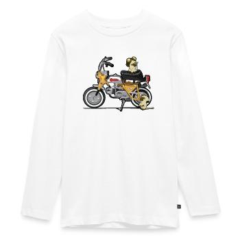 Affe - Teenager Premium Bio Langarmshirt - Weiß - Vorne - AI Model Kid Female (0cm)