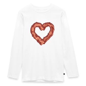 Bacon Geschenk Speck Fleischliebhaber Fleisch - Teenager Premium Bio Langarmshirt - Weiß - Vorne - AI Model Kid Female (0cm)