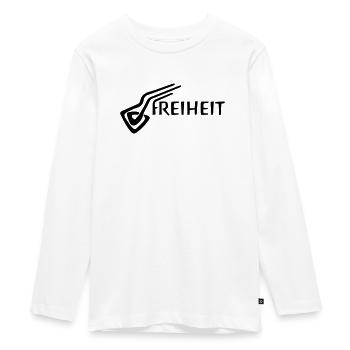 freedom - Teenager Premium Organic Long Sleeve Shirt - white - Front - AI Model Kid Female (0cm)