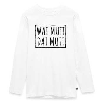 Wat Mutt Dat Mutt Spruch Geschenk - Teenager Premium Bio Langarmshirt - Weiß - Vorne - AI Model Kid Female (0cm)