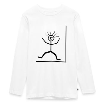 Strichmännchen - Teenager Premium Bio Langarmshirt - Weiß - Vorne - AI Model Kid Female (0cm)