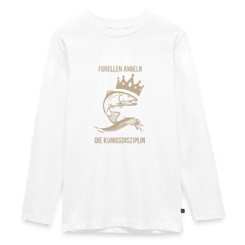 Forellen angeln - Teenager Premium Bio Langarmshirt - Weiß - Vorne - AI Model Kid Female (0cm)