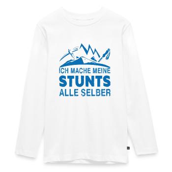 Ski Stunts SHIRT - Skiurlaub Geschenkidee - Teenager Premium Bio Langarmshirt - Weiß - Vorne - AI Model Kid Female (0cm)