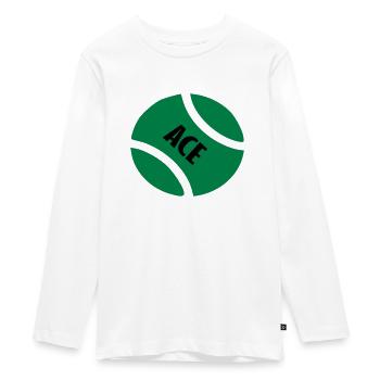 ace tb - Teenager Premium Organic Long Sleeve Shirt - white - Front - AI Model Kid Female (0cm)