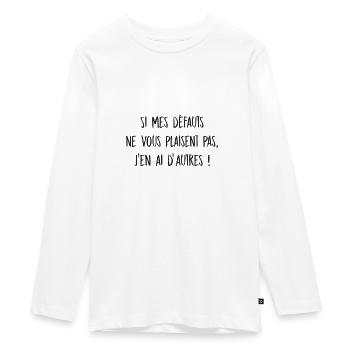 défauts maniac bavard - T-shirt manches longues Premium Ado - blanc - Devant - AI Model Kid Female (0cm)