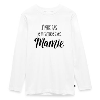 Je m'amuse avec mamie - T-shirt manches longues Premium Ado - blanc - Devant - AI Model Kid Female (0cm)