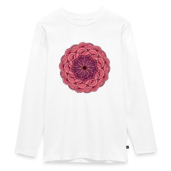 Mandala Rose - Teenager Premium Organic Long Sleeve Shirt - white - Front - AI Model Kid Female (0cm)