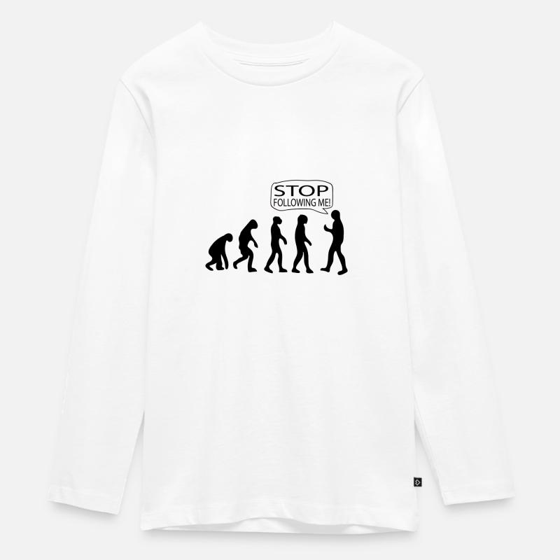 Stop following Evolution - Teenager Premium Bio Langarmshirt - Weiß