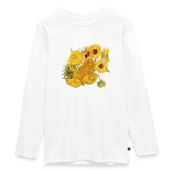 Vincent van Gogh Sonnenblumen Sunflowers Art Kunst - Teenager Premium Bio Langarmshirt - Weiß - Vorne - AI Model Kid Female (0cm)