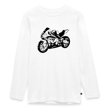 motorbike - Teenager Premium Organic Long Sleeve Shirt - white - Front - AI Model Kid Female (0cm)