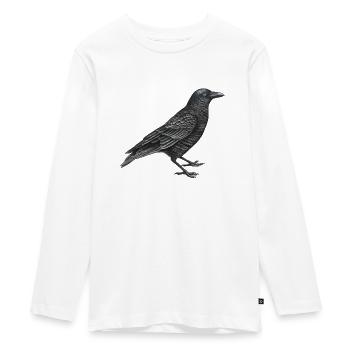 oiseau corbeau - T-shirt manches longues Premium Ado - blanc - Devant - AI Model Kid Female (0cm)