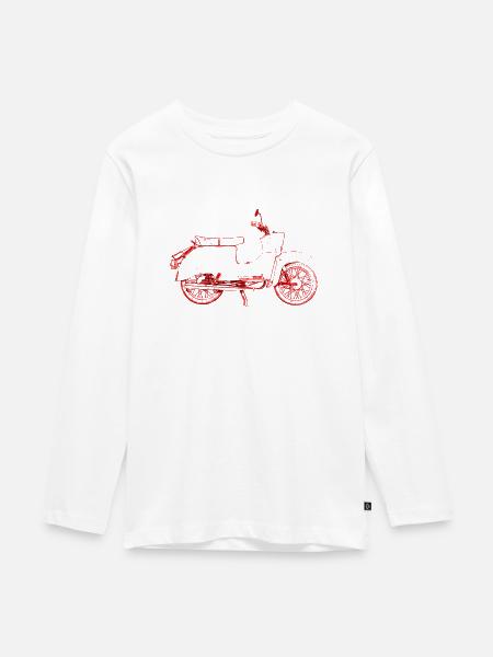 Schwalbe Kontur rot - Teenager Premium Bio Langarmshirt - Weiß