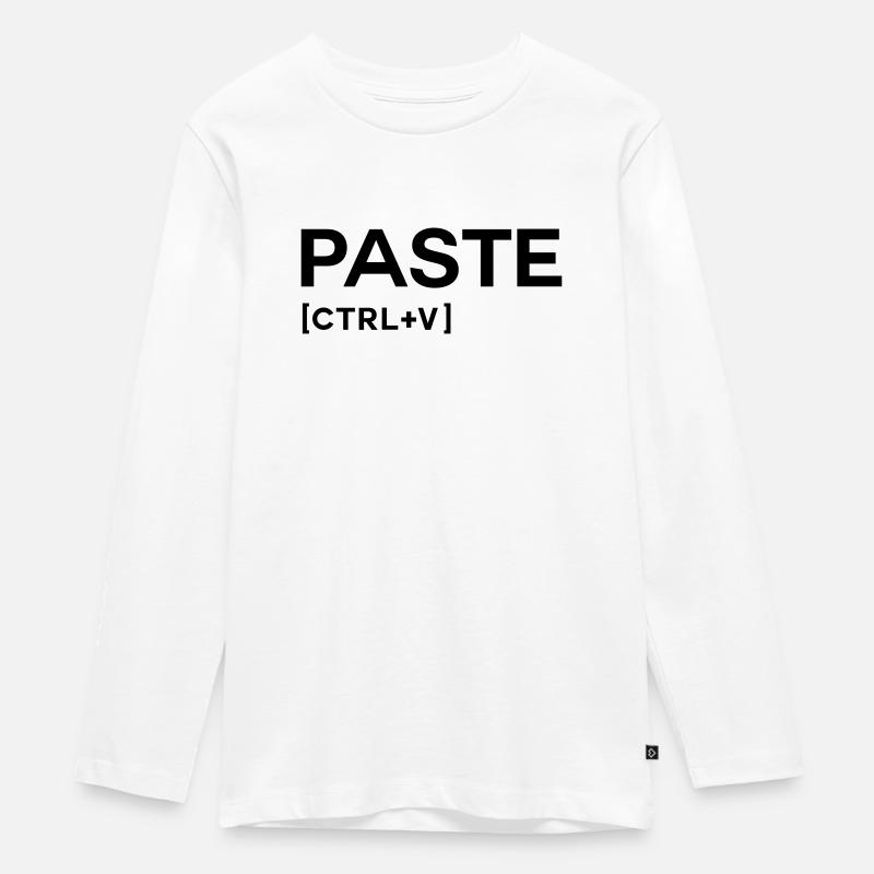 PASTE CTRL BLACK - T-shirt manches longues Premium Ado - blanc