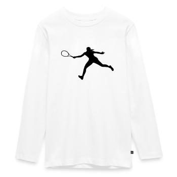 Tennisspielerin, Tennis - Teenager Premium Bio Langarmshirt - Weiß - Vorne - AI Model Kid Female (0cm)