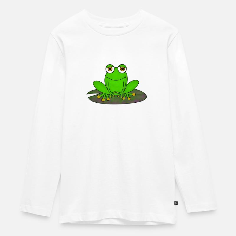 Frosch - Teenager Premium Bio Langarmshirt - Weiß