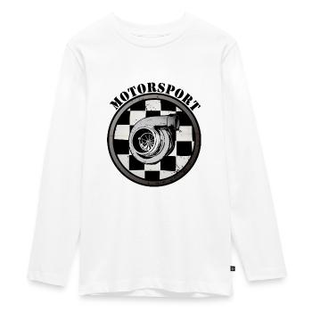 Motorsport - Teenager Premium Organic Long Sleeve Shirt - white - Front - AI Model Kid Female (0cm)