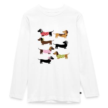 FARBENFROHE DACKEL - Teenager Premium Bio Langarmshirt - Weiß - Vorne - AI Model Kid Female (0cm)