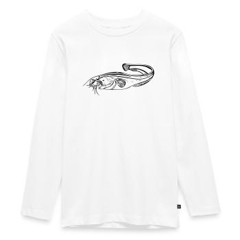 Poisson-chat - pêcheur - T-shirt manches longues Premium Ado - blanc - Devant - AI Model Kid Female (0cm)