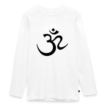 OM Sanskrit Mantra - buddhism hinduism meditation - Teenager Premium Organic Long Sleeve Shirt - white - Front - AI Model Kid Female (0cm)