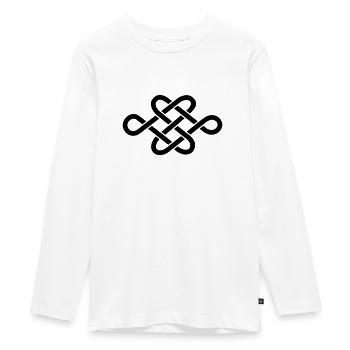 endless knot - Teenager Premium Organic Long Sleeve Shirt - white - Front - AI Model Kid Female (0cm)