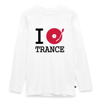 I dj / play / listen to trance - Teenager Premium Bio Langarmshirt - Weiß - Vorne - AI Model Kid Female (0cm)