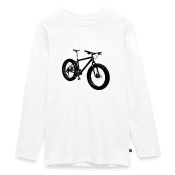 Fatbike Bike Bicycle - Teenager Premium Organic Long Sleeve Shirt - white - Front - AI Model Kid Female (0cm)