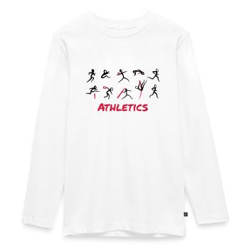 Athletics, Track and Field - T-shirt manches longues Premium Ado - blanc - Devant - AI Model Kid Female (0cm)