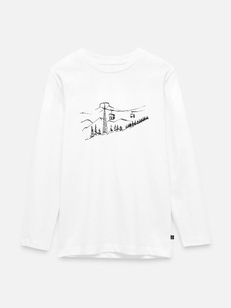 Seilbahn - Teenager Premium Bio Langarmshirt - Weiß