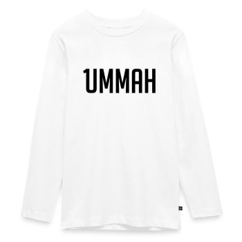 1ummah BLK - Teenager Premium Organic Long Sleeve Shirt - white - Front - AI Model Kid Female (0cm)