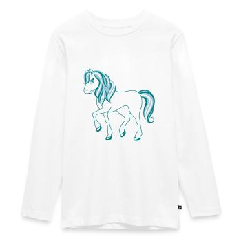 pony - Teenager Premium Bio Langarmshirt - Weiß - Vorne - AI Model Kid Female (0cm)