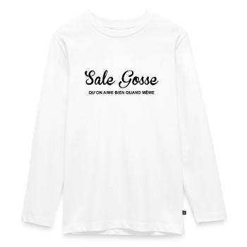 sale gosse cool cadeau sympa anniversaire garçon - T-shirt manches longues Premium Ado - blanc - Devant - AI Model Kid Female (0cm)