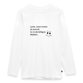Lache - Teenager Premium Bio Langarmshirt - Weiß - Vorne - AI Model Kid Female (0cm)