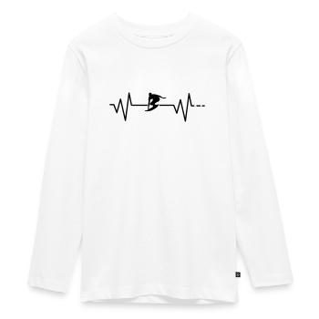 Heartbeat - surf, surf, mer, plage - T-shirt manches longues Premium Ado - blanc - Devant - AI Model Kid Female (0cm)