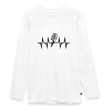 Microphone et battements de cœur, chant, musique - T-shirt manches longues Premium Ado - blanc - Devant - AI Model Kid Female (0cm)